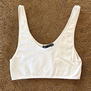 Zara Cream Ribbed Sleeveless Top